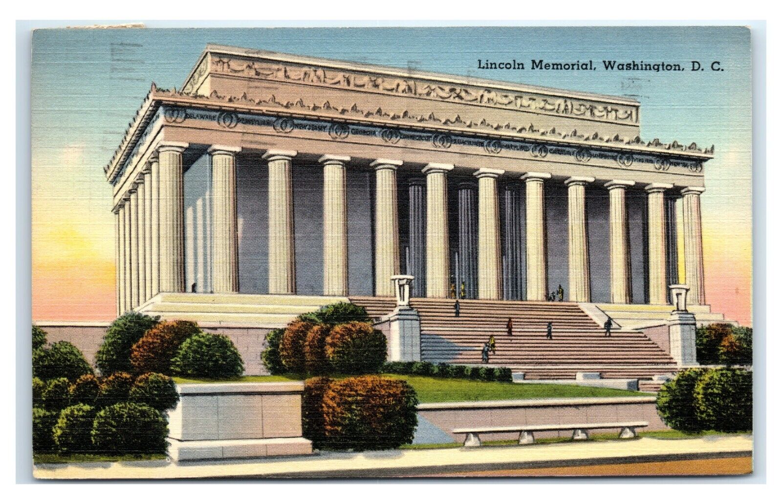 Postcard Lincoln Memorial, Washington DC linen 1939 J51