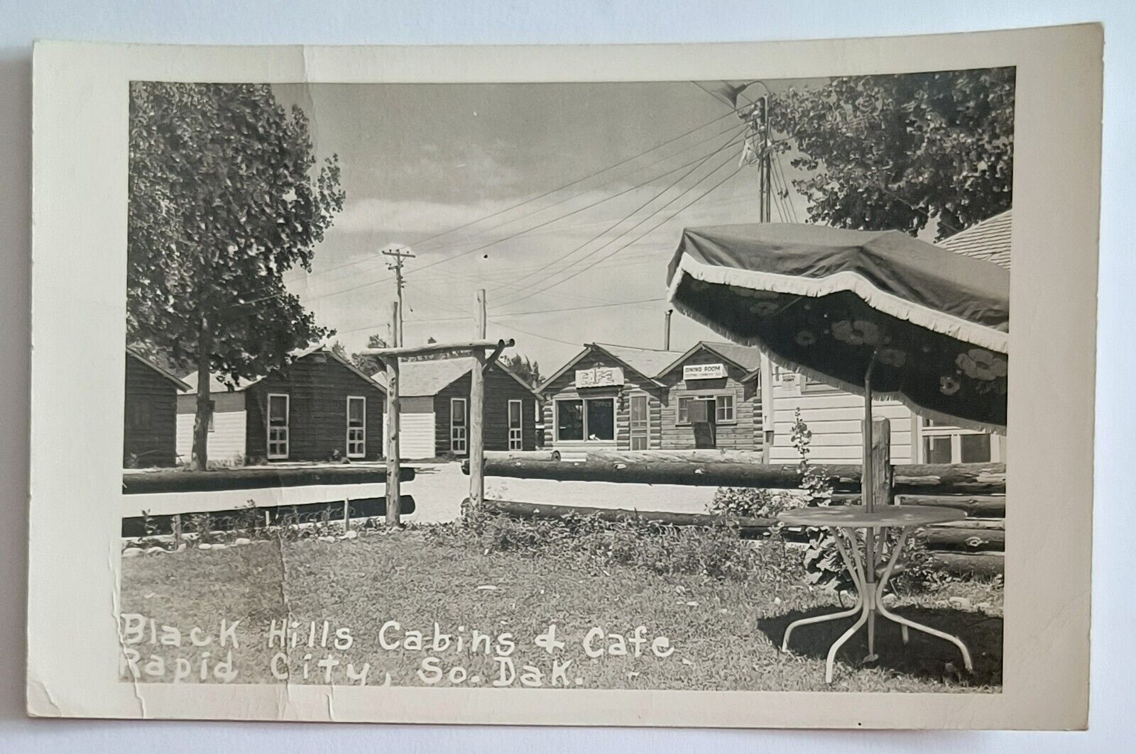 RPPC Rapid City SD South Dakota Black Hills Cabins & Cafe Vintage Postcard K1