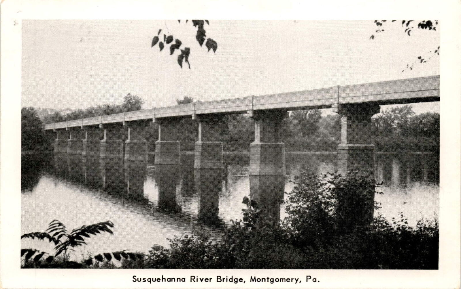 Susquehanna River Bridge, Montgomery, Pennsylvania, Susquehanna River, Postcard
