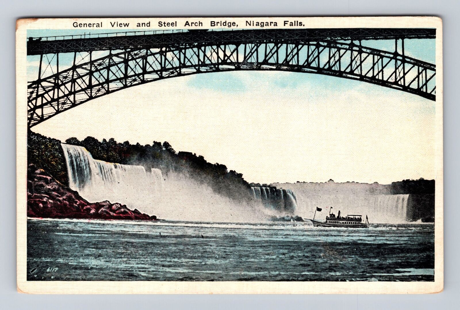 Niagara Falls Ontario-Canada, General View, Steel Arch Bridge, Vintage Postcard