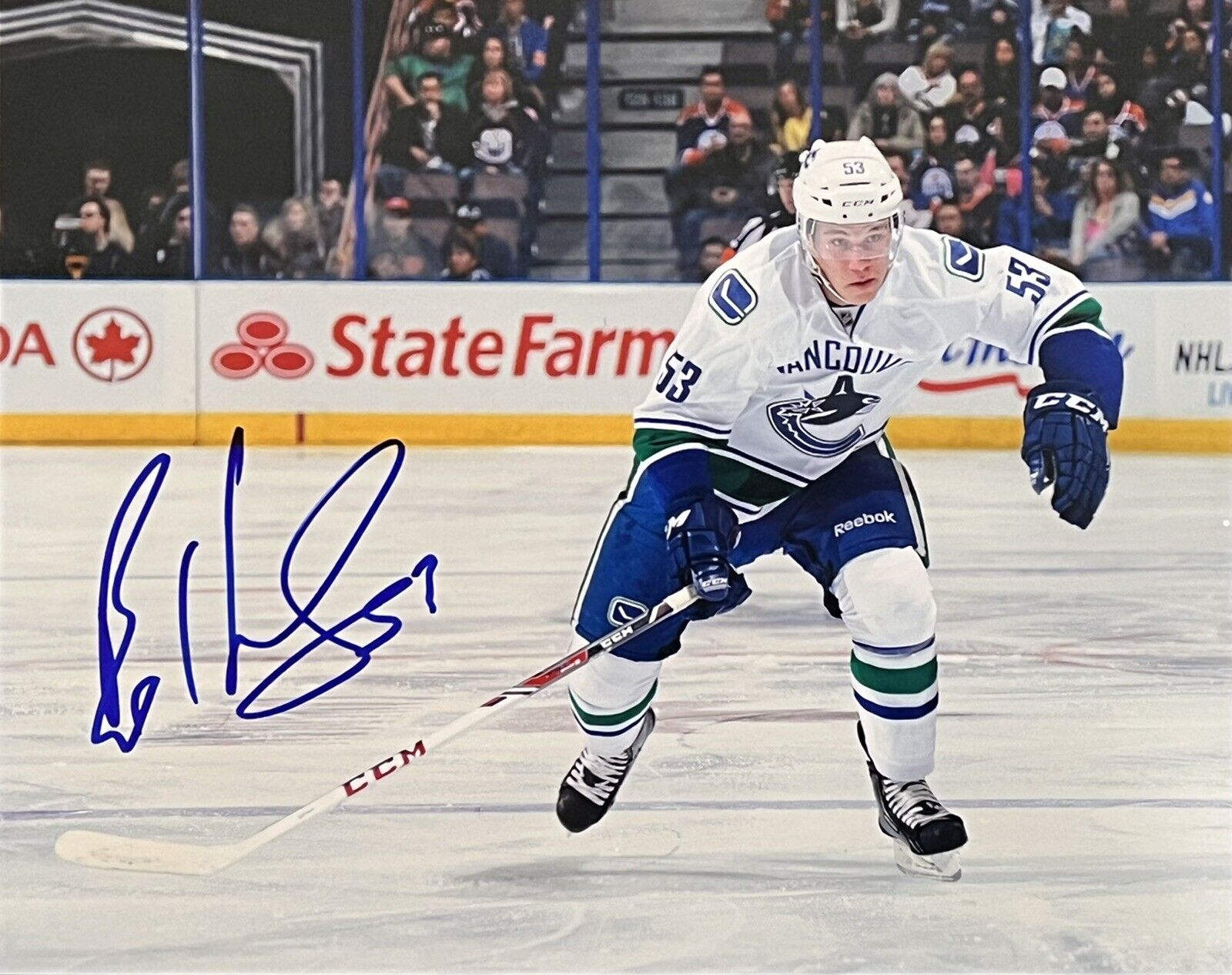 Bo Horvat AUTOGRAPH Photo Vancouver Canucks signed GLOSSY 8x10 Captain