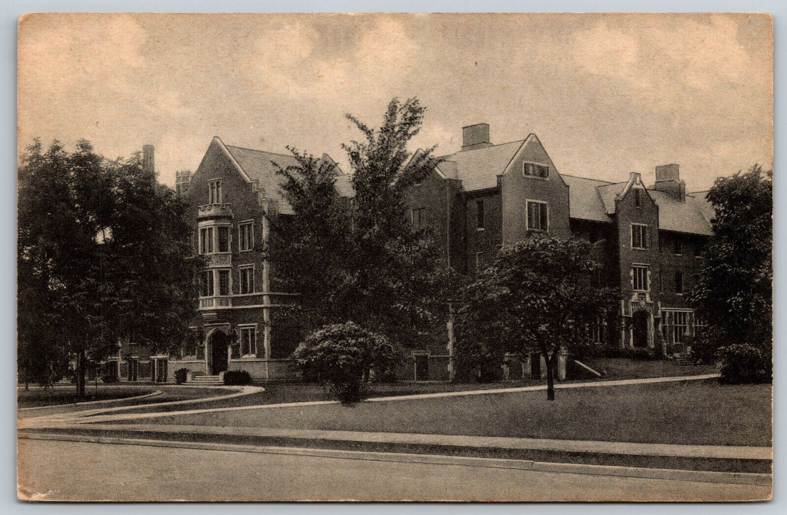 Postcard Lucina Hall Womens Dormitory Ball State Teachers College Muncie, IN C19
