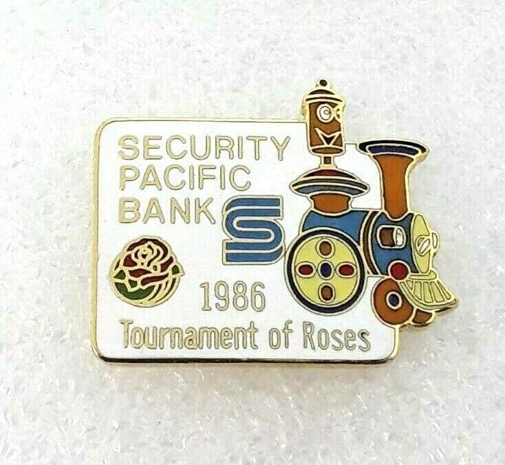 1986 Tournament of Roses Security Pacific Bank California Train Float Lapel Pin