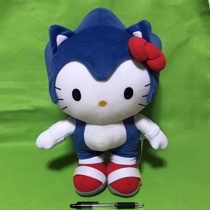Sonic x Hello Kitty Super Jumbo Plush 37cm SEGA Sanrio tagged F/S w/T 
