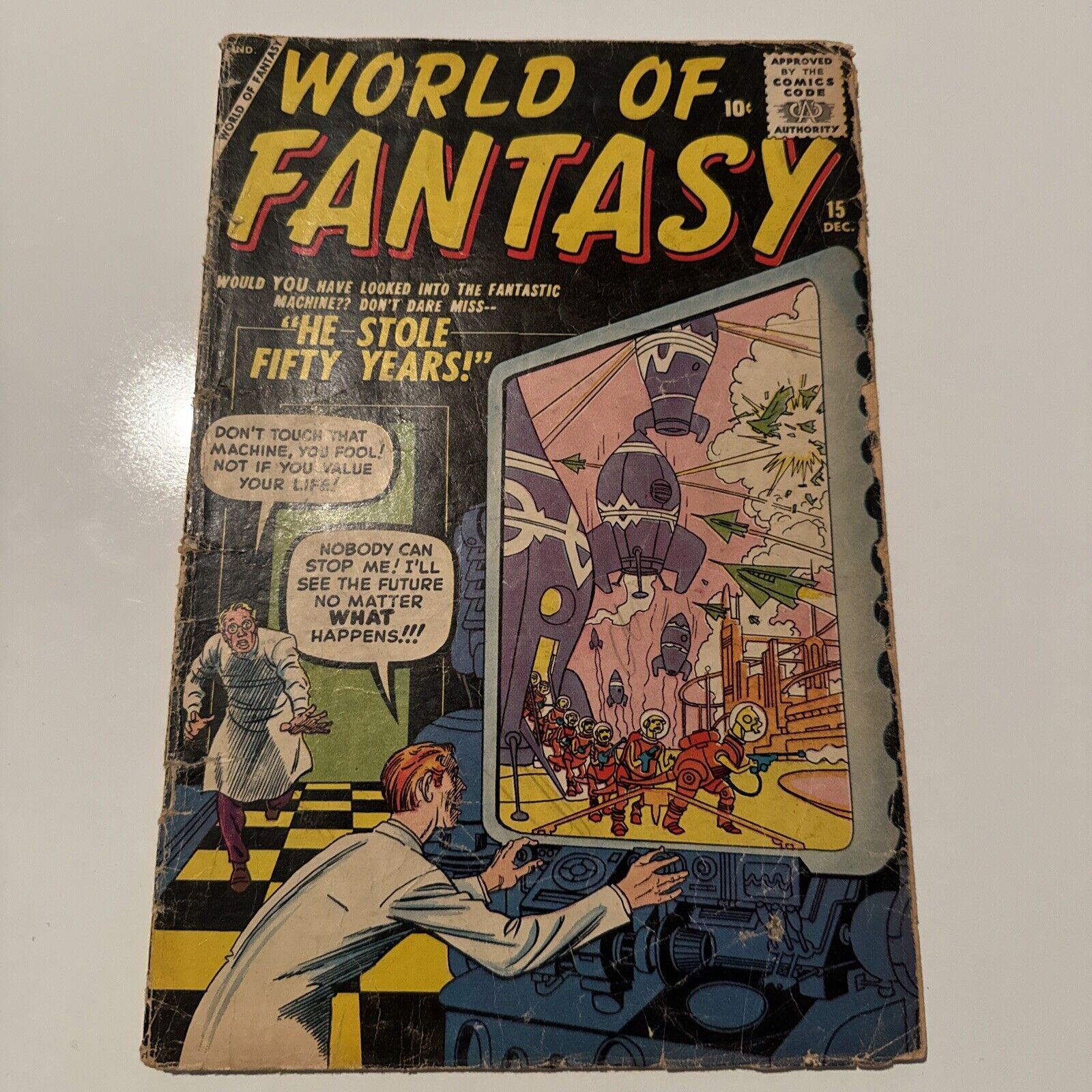 World of Fantasy # 15 | Silver Age Atlas / Marvel 1958 | Sci-Fi / Horror GD/VG