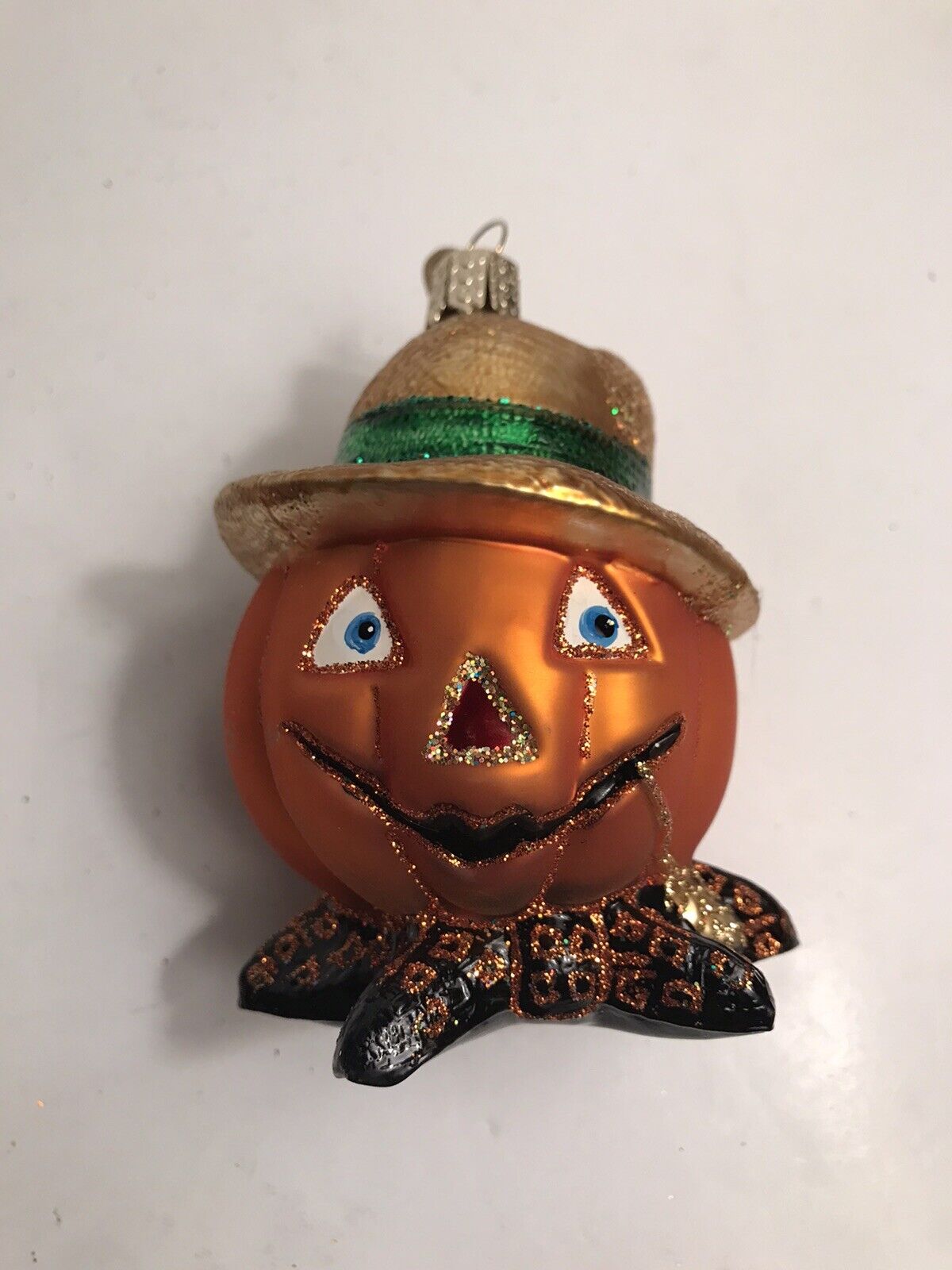 Old World Christmas Halloween Pumpkin Scarecrow Ornament 4\