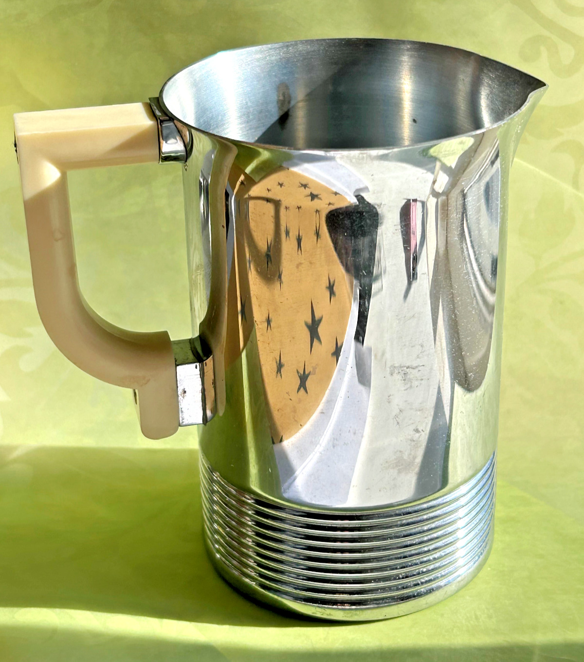 vtg Chase art deco CREAMER bakelite handle chrome silver mcm pitcher jug antique