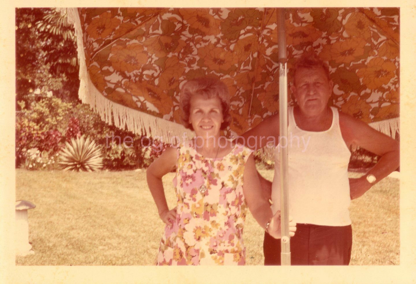 1960's COUPLE Found PHOTO Color  Original Snapshot VINTAGE 97 18 J