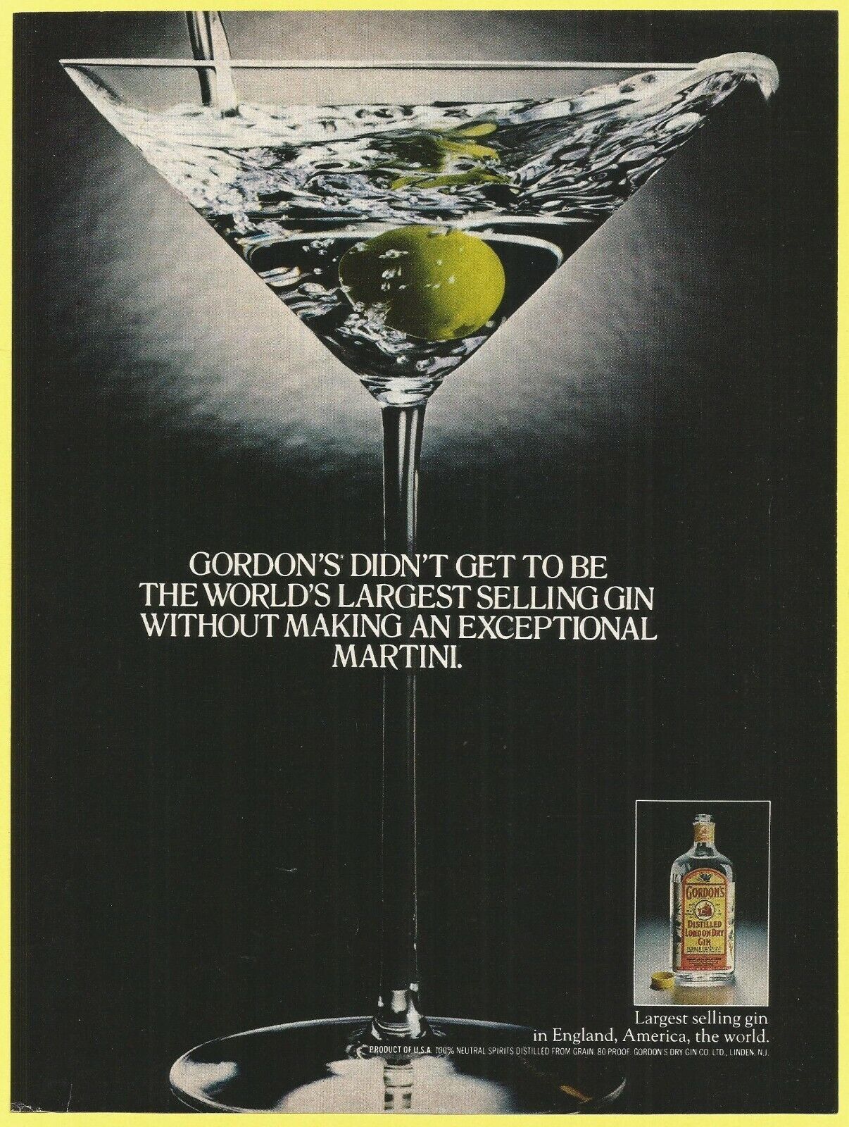 GORDON\'S GIN - World\'s largest selling gin - 1978 Vintage Print Ad