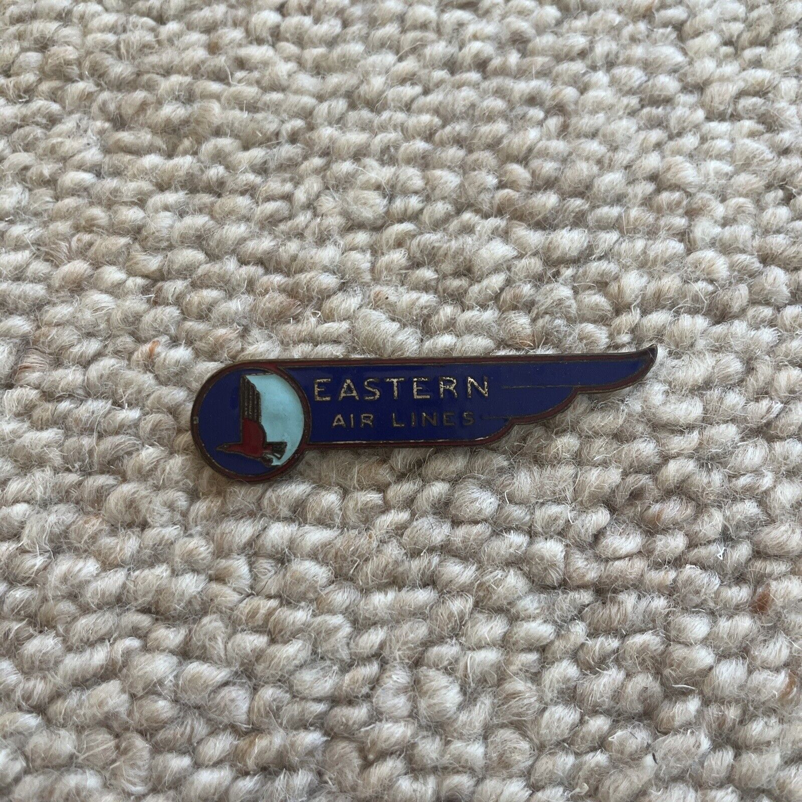 ART DECO Late 1930s EASTERN AIRLINES Agent BADGE Pin 5th ISSUE TYPE 1 Enamel