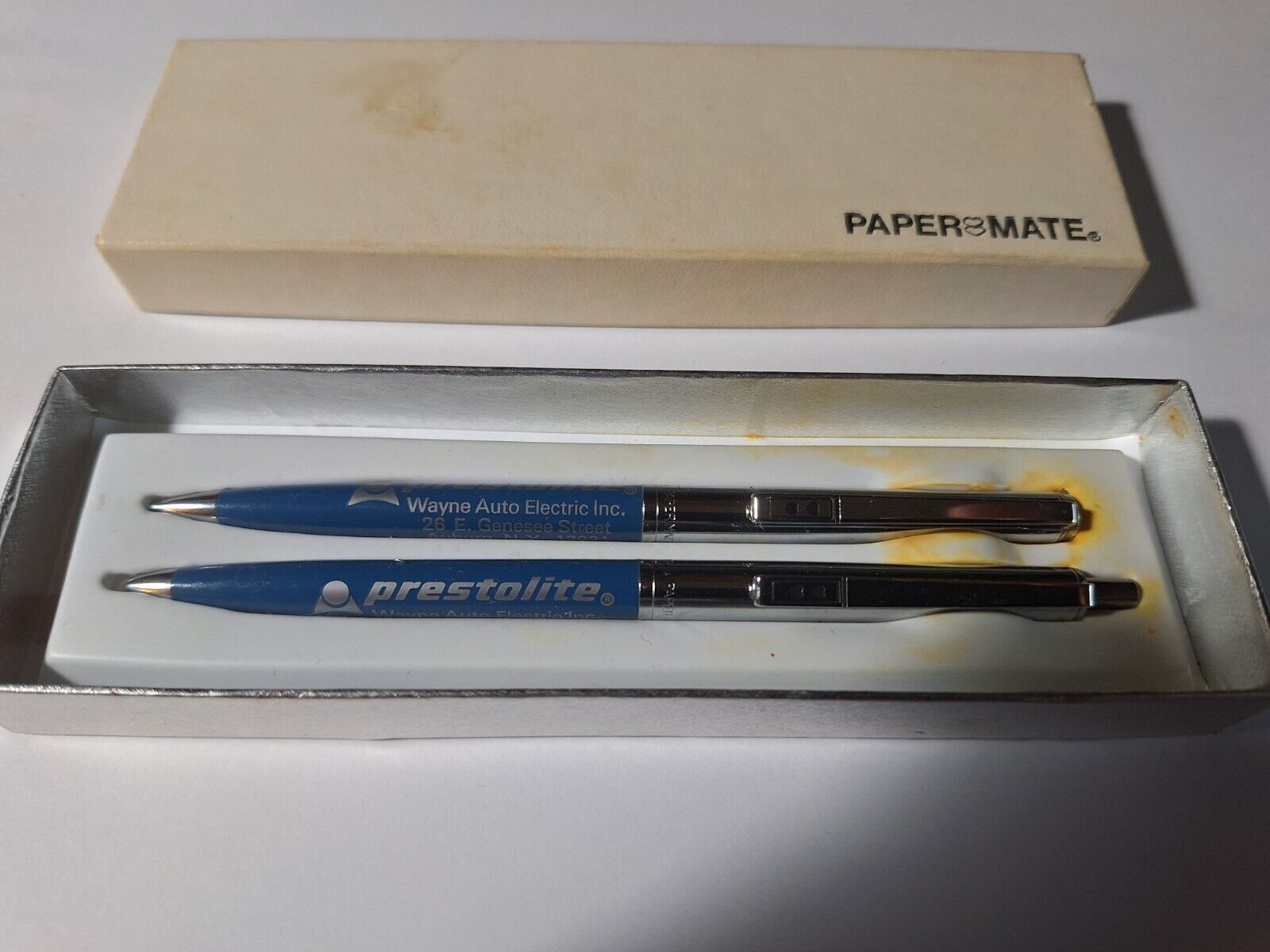 Vintage Paper Mate Ball Point Pen and Mechanical Pencil Set - Advertising  w/Box