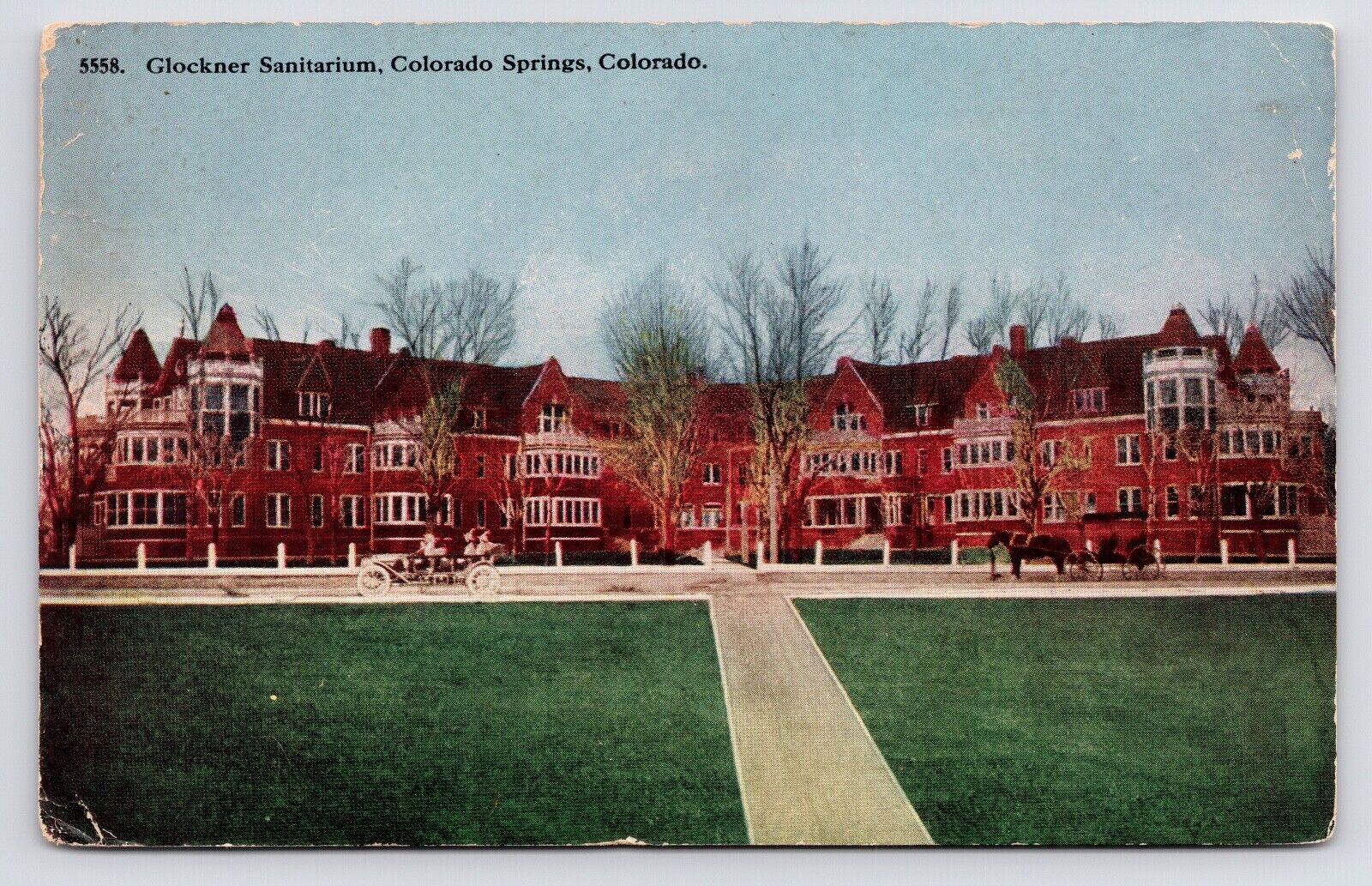 1907 Glockner Sanitarium Insane Asylum Exterior Vtg Colorado Springs CO Postcard