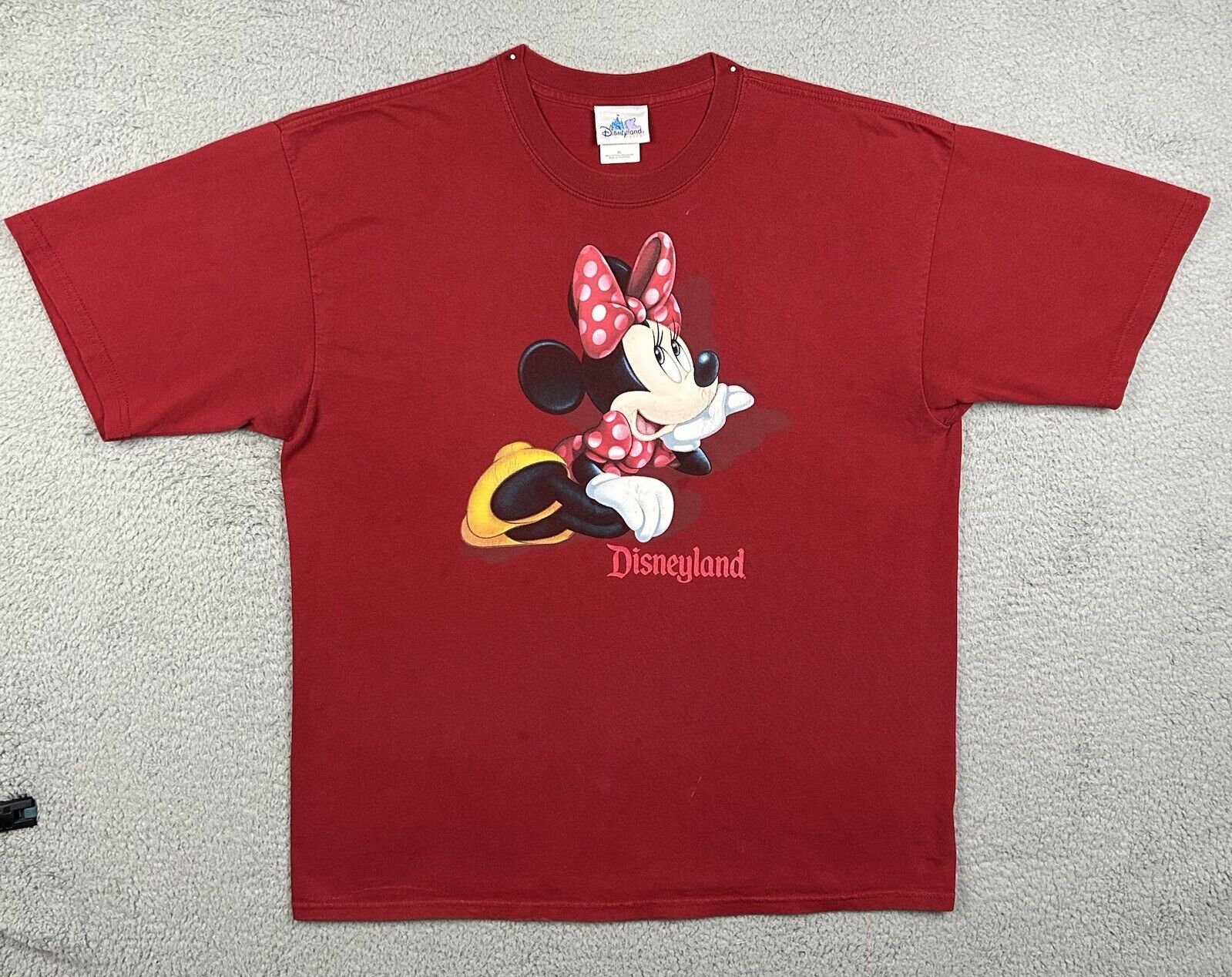 Vintage Disneyland Resort Minnie Mouse Red T-Shirt Size XL Flaw