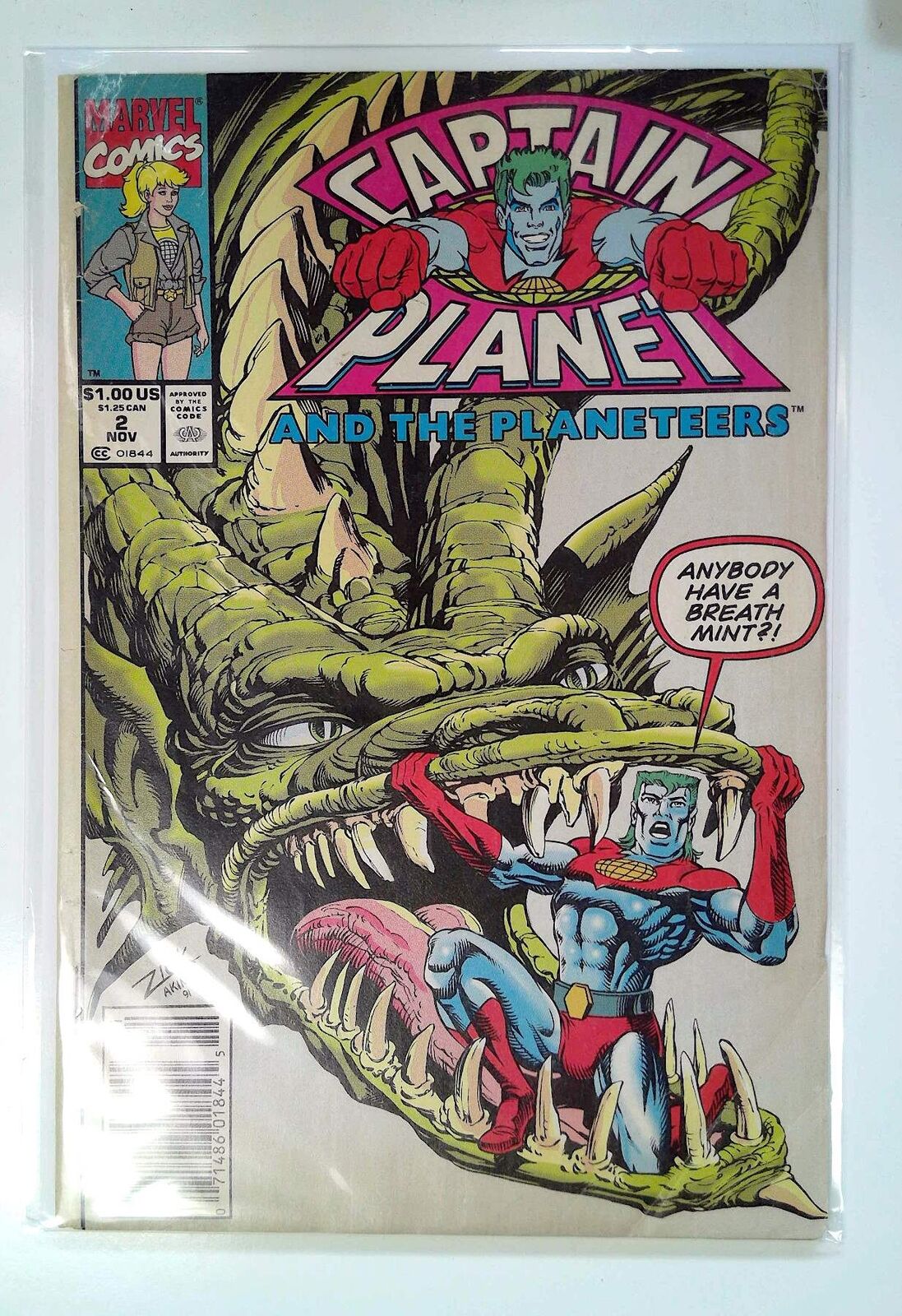 Captain Planet and the Planeteers #2 Marvel (1991) Newsstand Comic Book