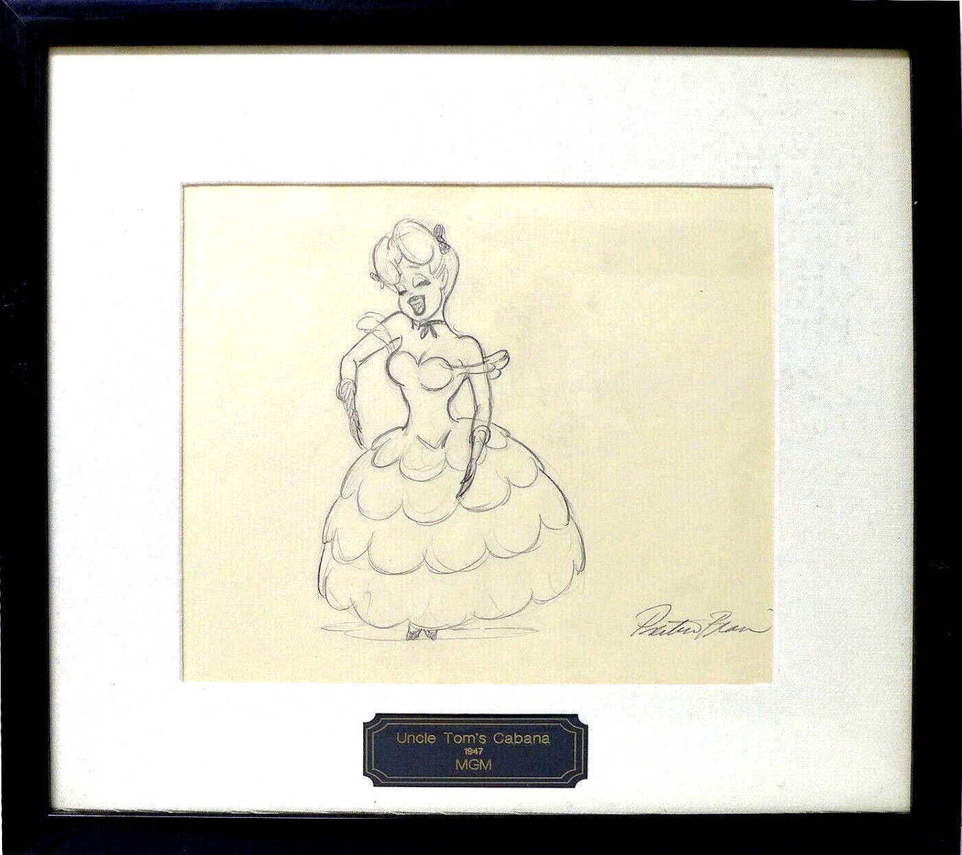 💋 Red Hot Red MGM Little Eva Uncle Tom\'s Cabana \'47 drawing signed Preston Blai