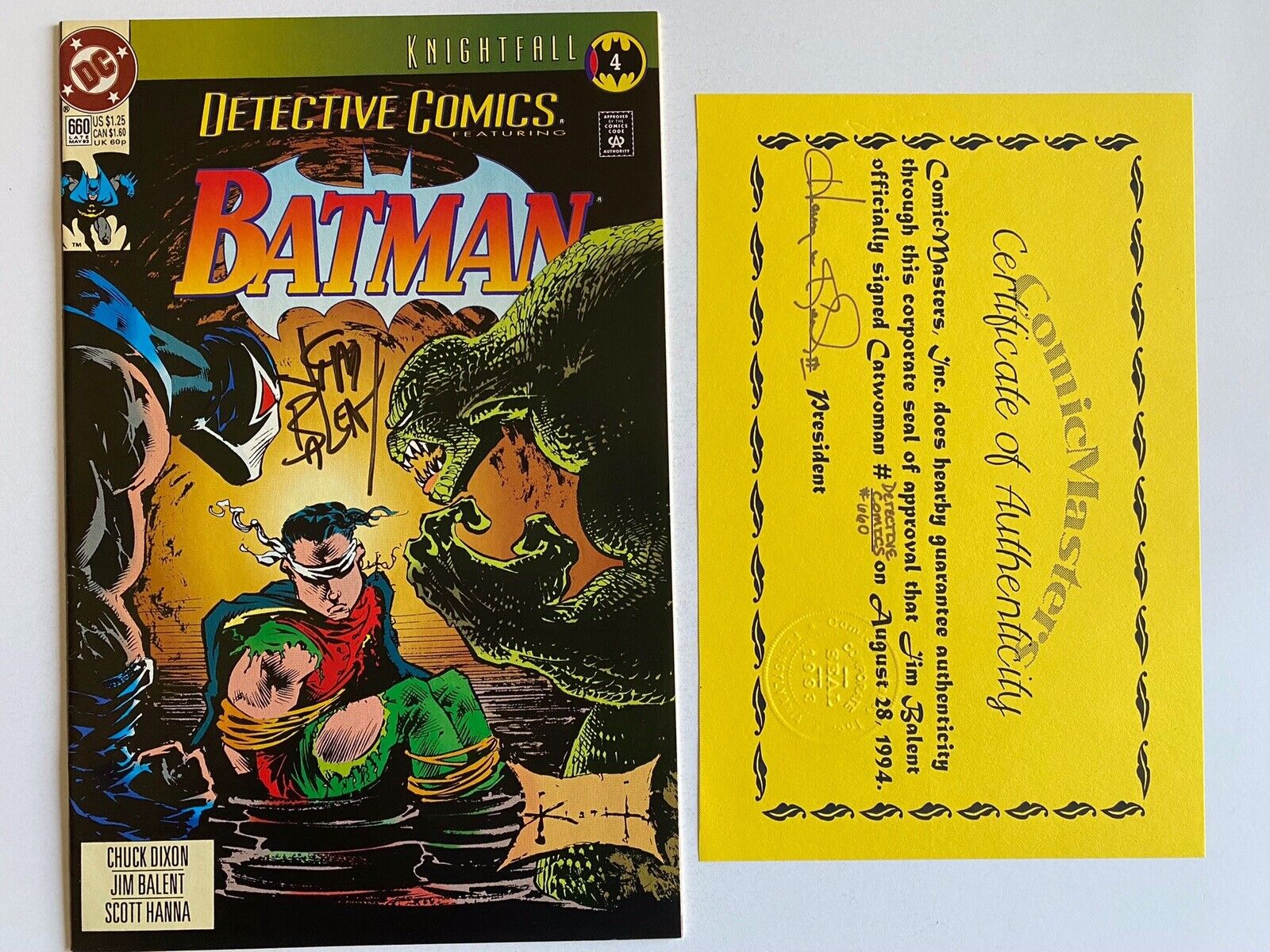 Detective Comics 660 Signed Autographed Jim Balent COA DC Comics 1993
