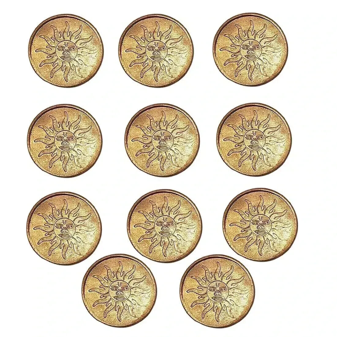 Set of 11 Pcs Sun/Surya Yantra Copper Coin/Sikka for Pooja/Astrological and Lal