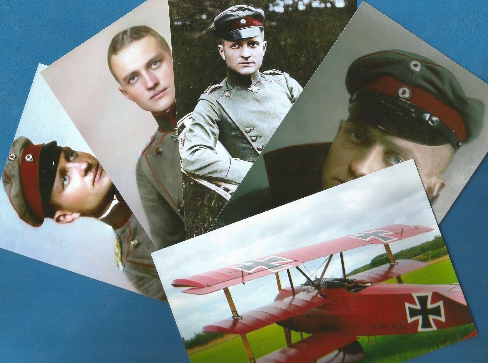 German WW1  Photos  (( 5 Pack )) -- Manfred von Richthofen - RED BARON...