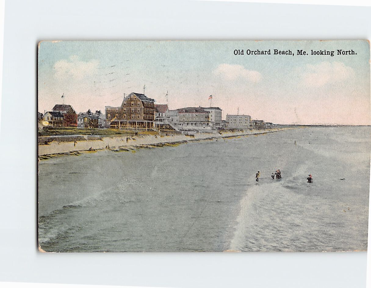 Postcard Looking North Old Orchard Beach Maine USA