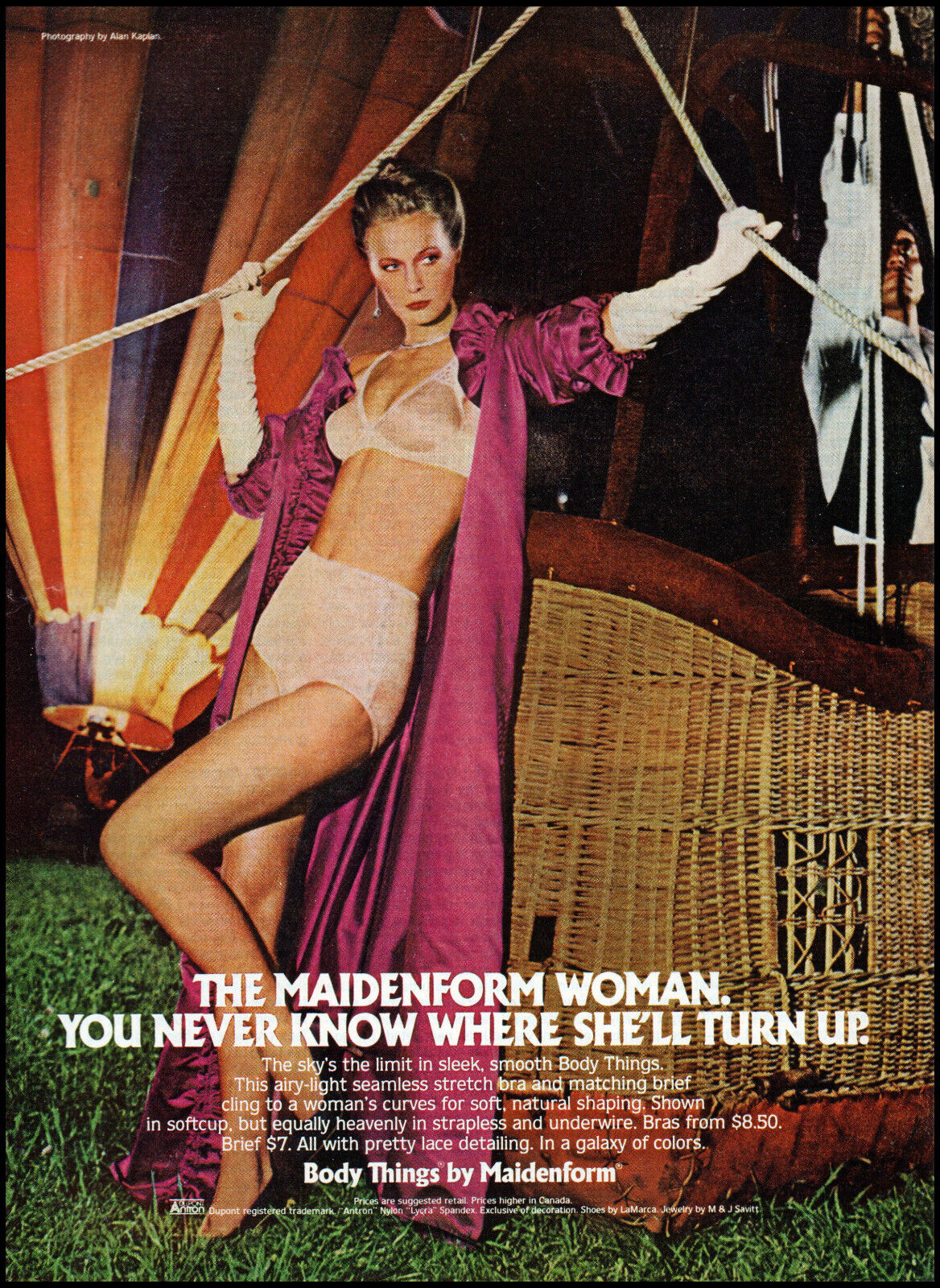 1981 Sexy Woman Maidenform Body Things hot air balloon retro photo print ad S10A