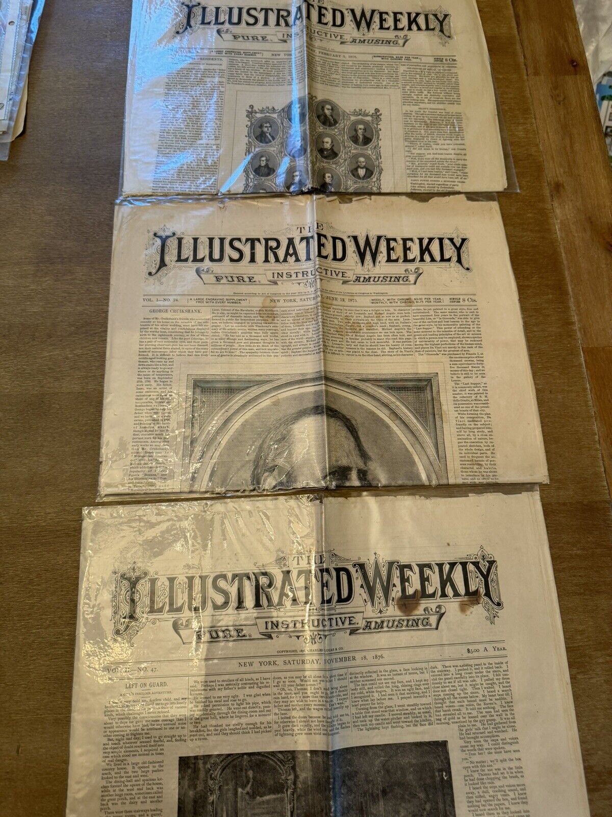 THE ILLUSTRATED WEEKLY PAPERS ~ ILLUSTRATIONS/ ART Lot Of 3
