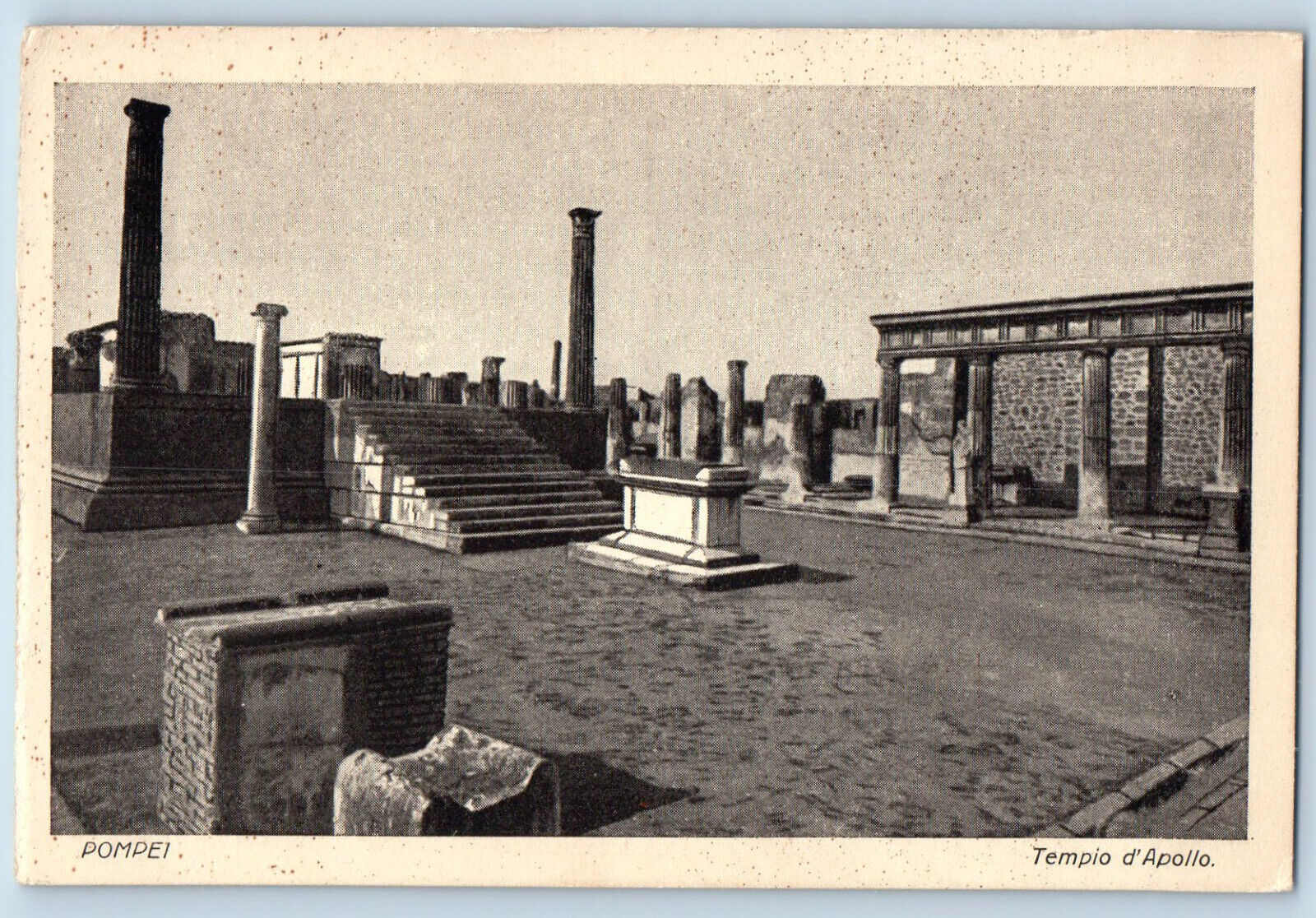 Pompei Campania Italy Postcard Tempio Di Apollo c1920's Unposted Antique