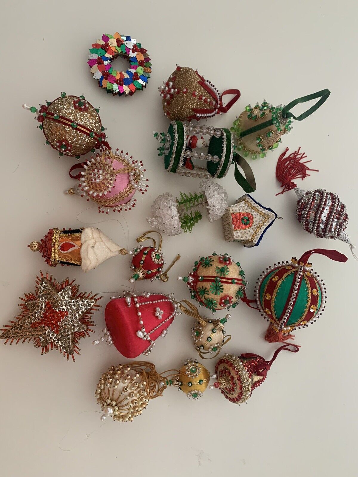 Vintage 29 - Sequin Beaded Pin Handmade Christmas Ornaments