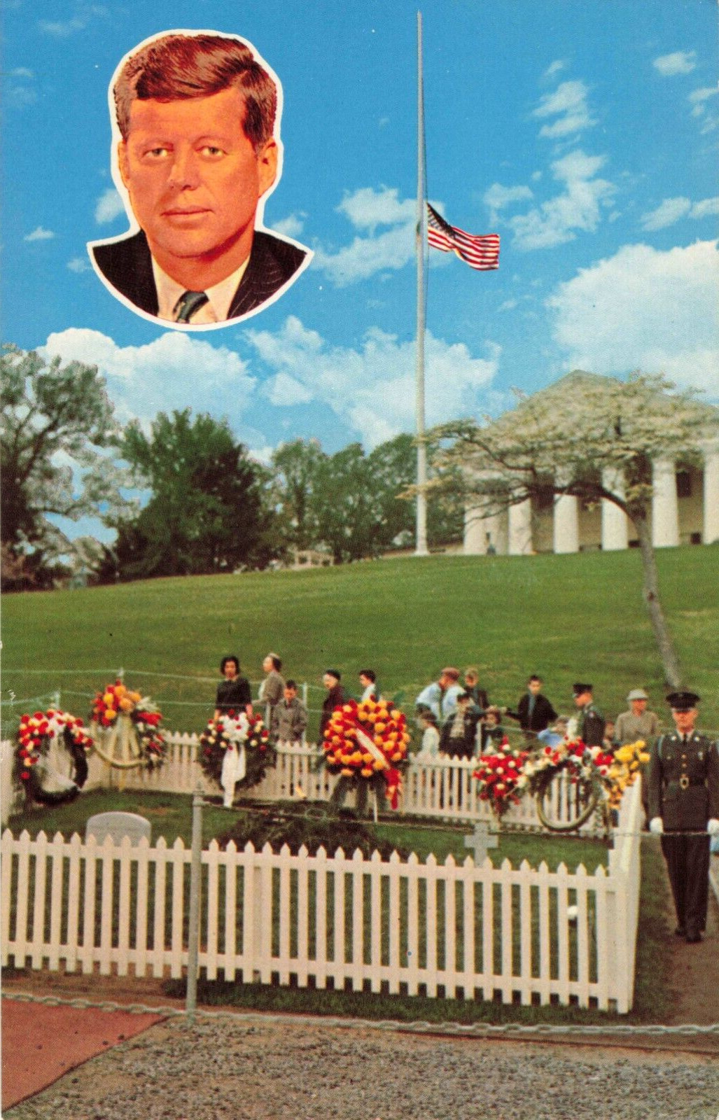 Arlington VA, John F. Kennedy JFK Grave National Cemetery, Vintage Postcard