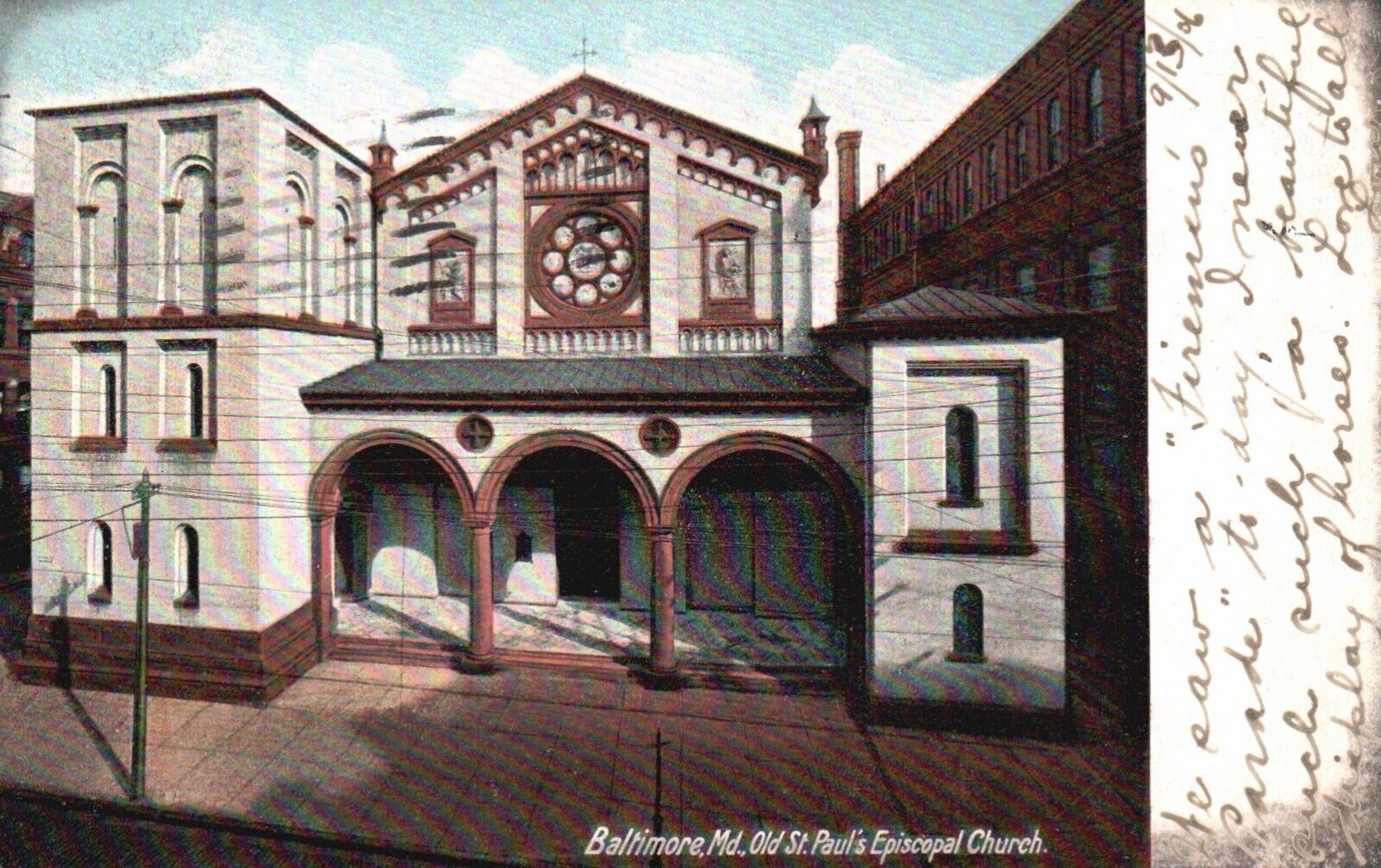 Postcard MD Baltimore Old St Pauls Episcopal Church 1906 UDB Vintage PC G2786