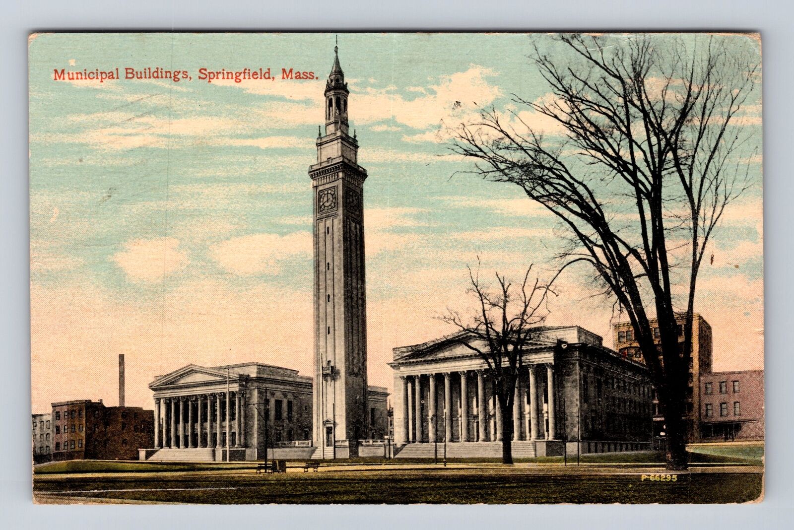 Springfield MA-Massachusetts, Municipal Buildings, Vintage c1913 Postcard