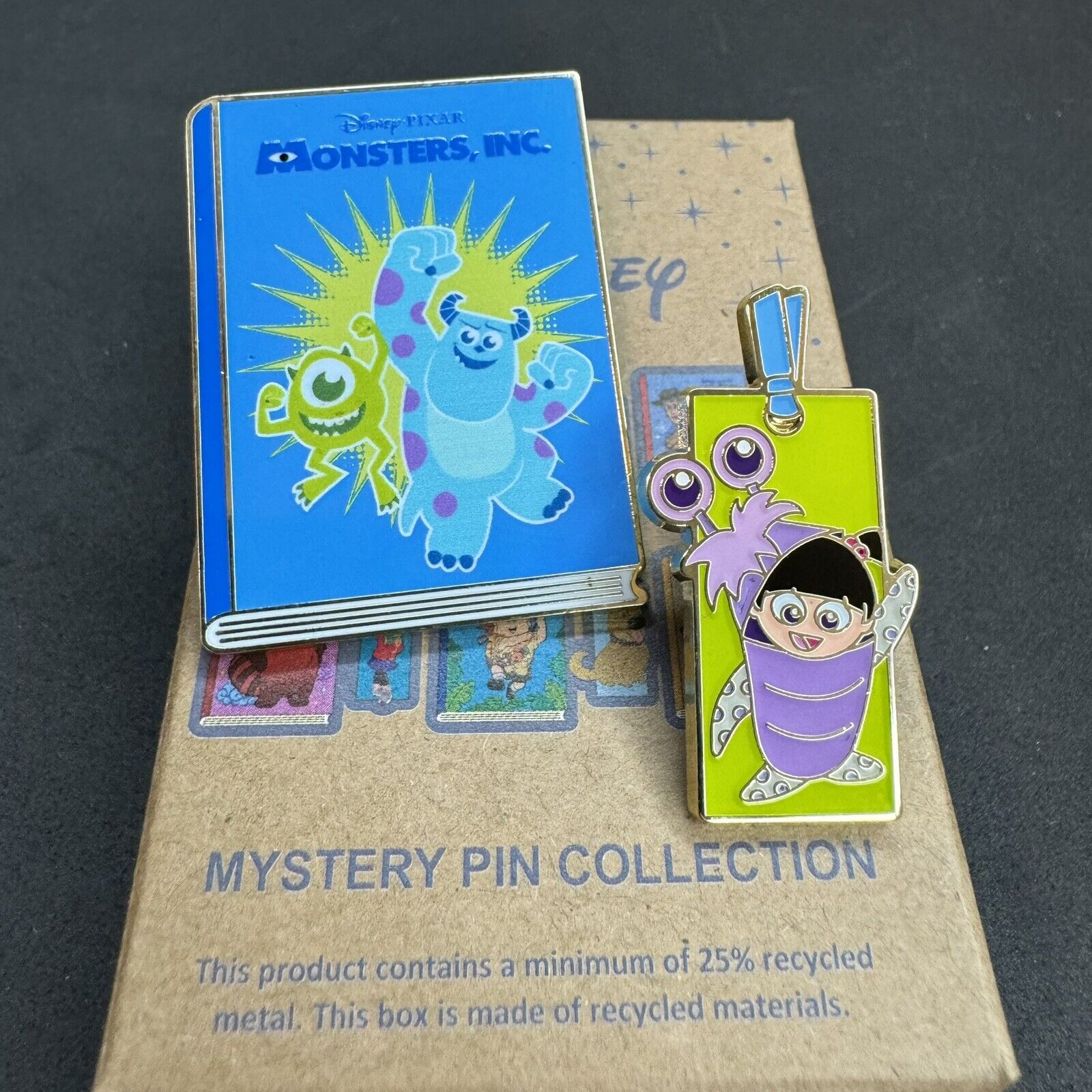 Disney Pixar Monsters Inc Sully Mike Boo Book Bookmark Loungefly Enamel Pin Set