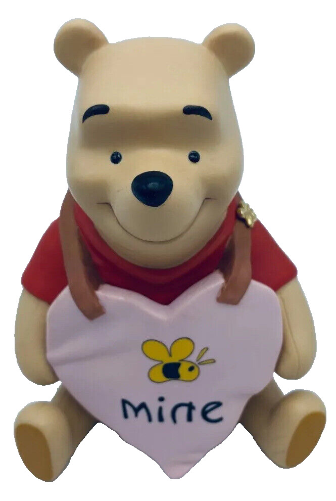 Disney Pooh and Friends Bee Mine Winnie the Pooh Pink Heart Porcelain Figurine