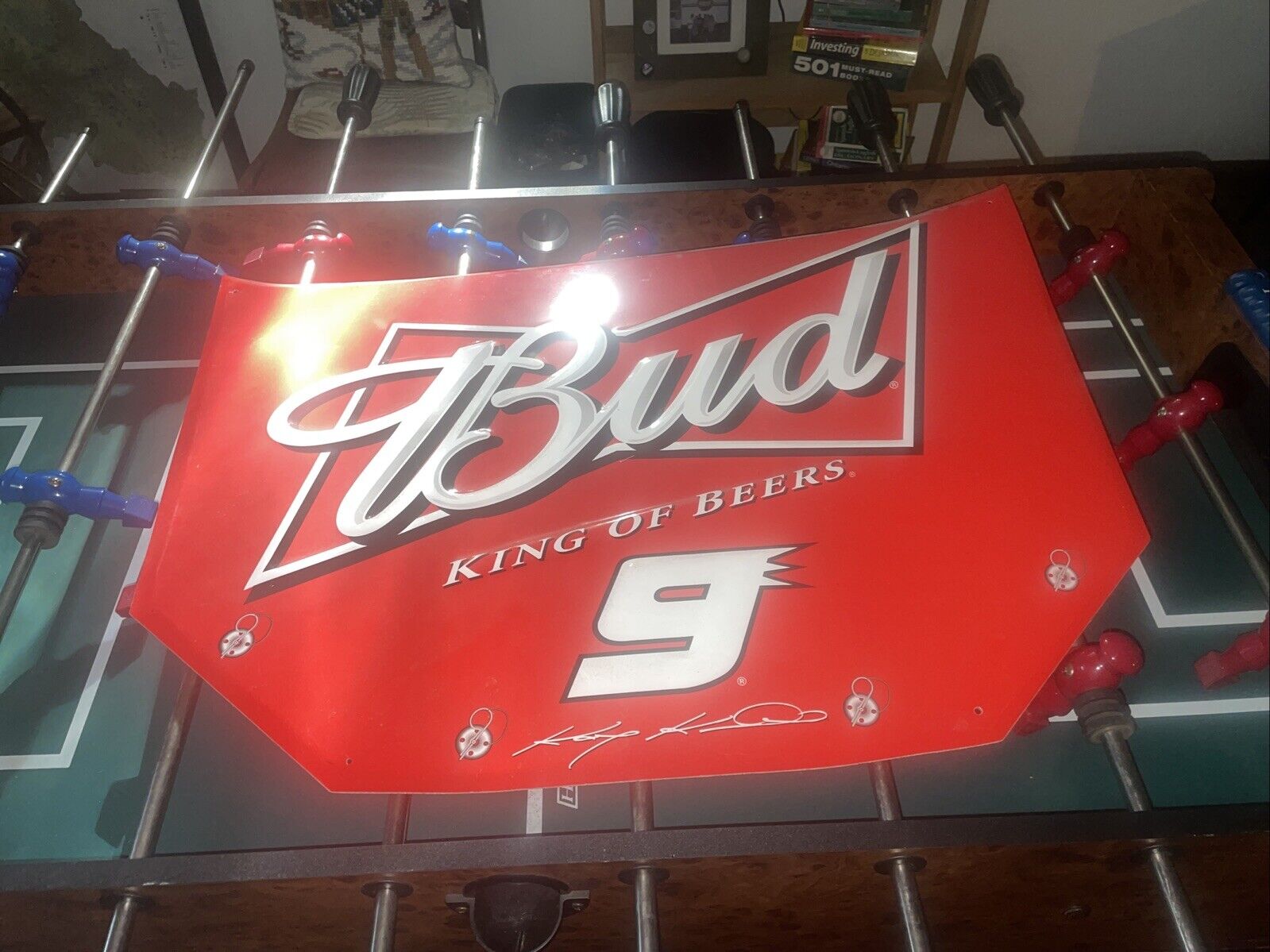 Bud Budweiser NASCAR Hood Metal Tin Sign Kasey Kahne #9 Man Cave Bar Sign