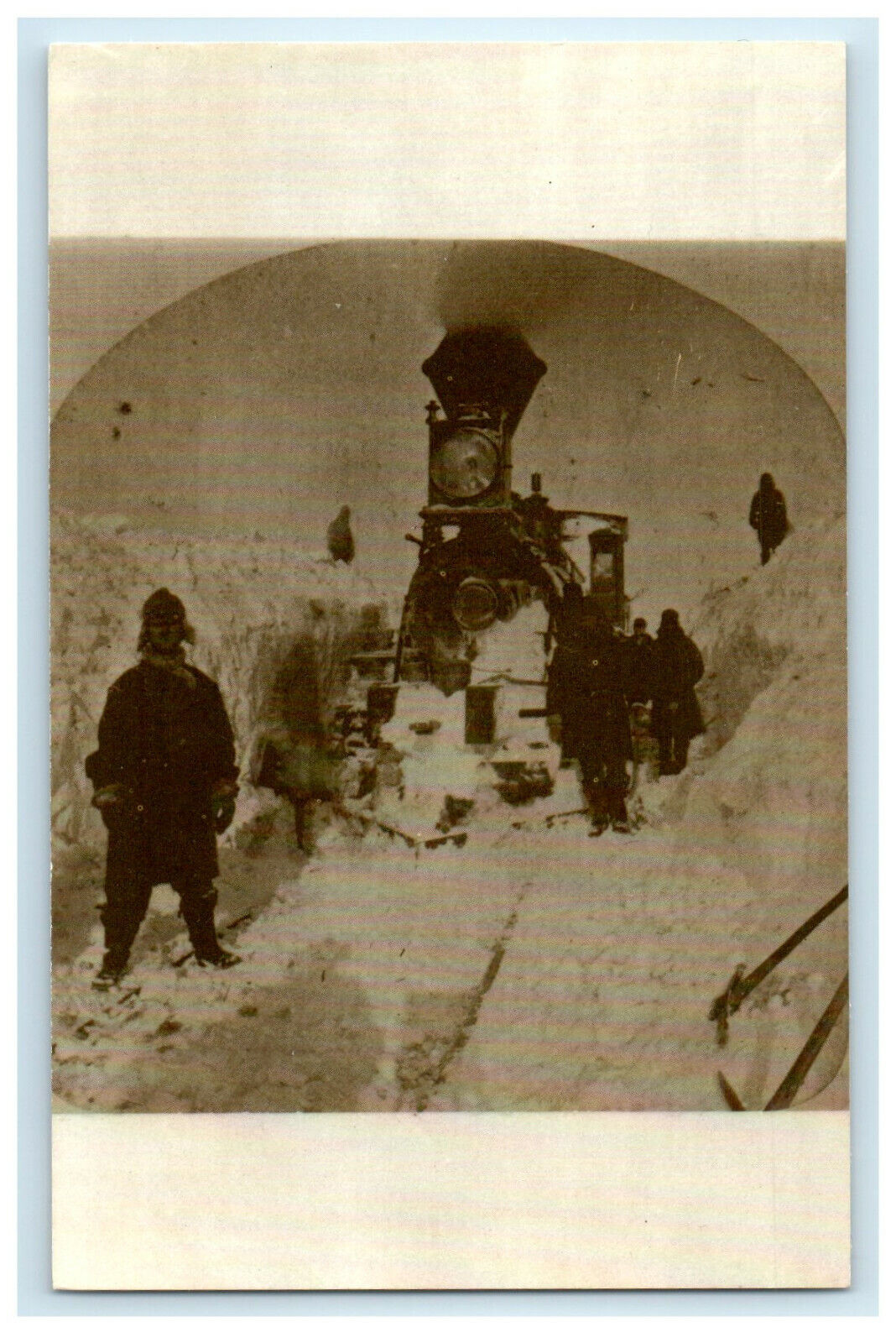 c1960 Master Photographers A Train Being Dug Out from Drifts Postcard