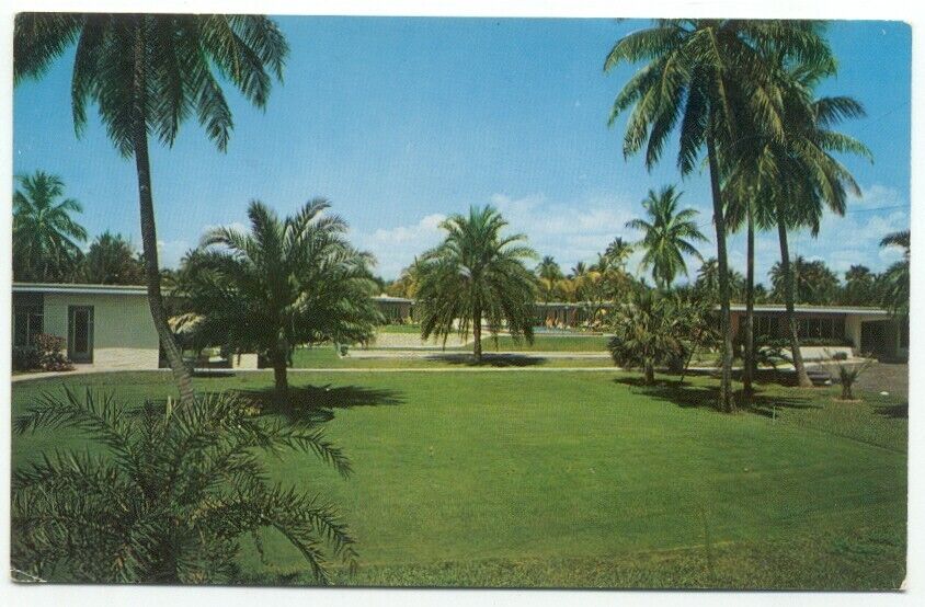Miami FL Crandon Courts Resort Motel Key Biscayne On The Ocean Florida Postcard 