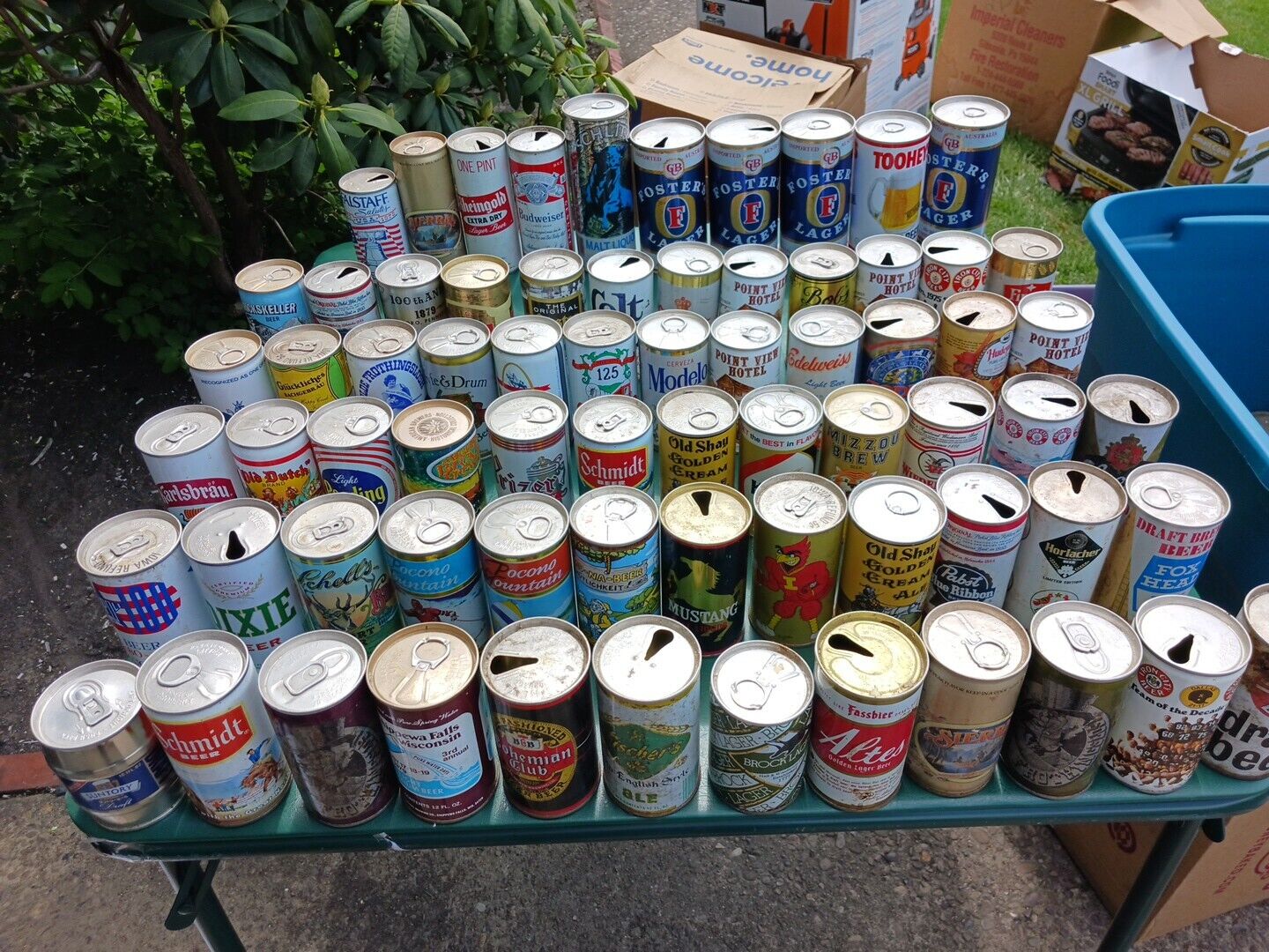 Lot of 70 Steel Beer Cans  Stoneys Foster's Lager Koch's Old Dutch Bob's Special