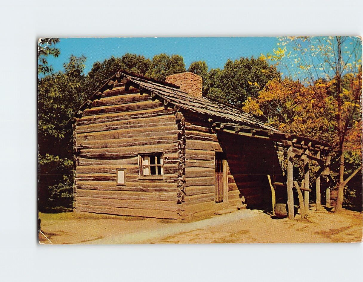 Postcard Martin Waddell Cabin New Salem State Park Lincoln\'s New Salem Illinois