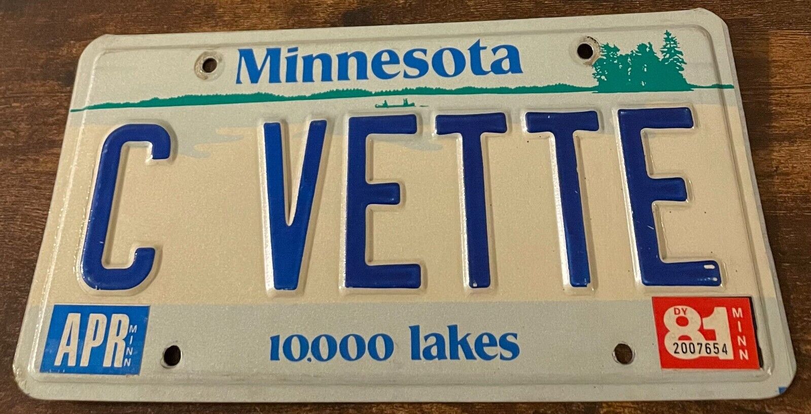 C VETTE Vanity License Plate Corvette C1 C2 C3 C4 C5 C6 C7 C8 Minnesota 1981