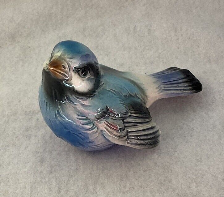 Vintage Goebel Germany Porcelain Sparrow CV72 Hand Painted Blue Bird
