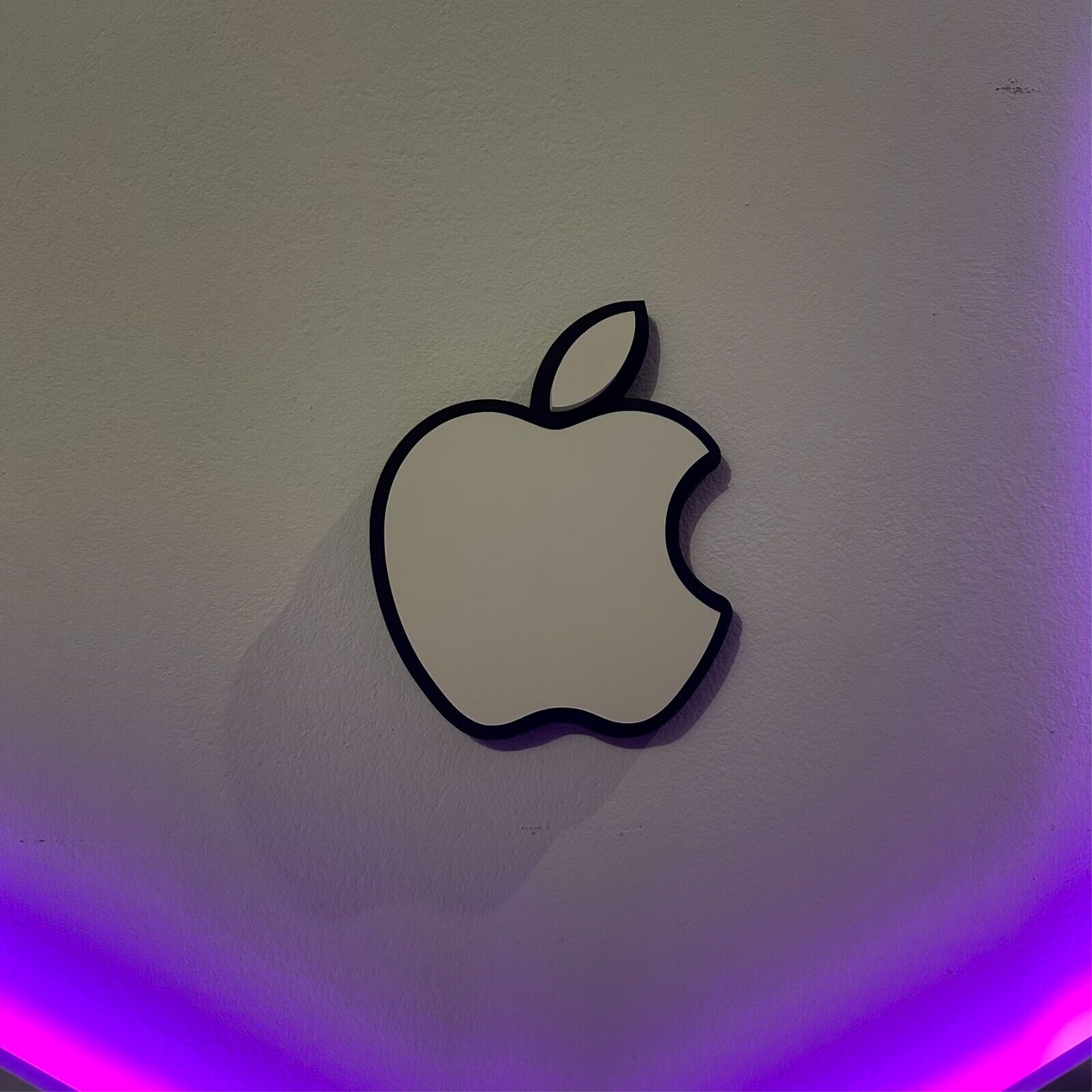 Apple Logo 3D Wall Room Decor Display Decal Sticker Plastic Decoration 5.6x4.7in