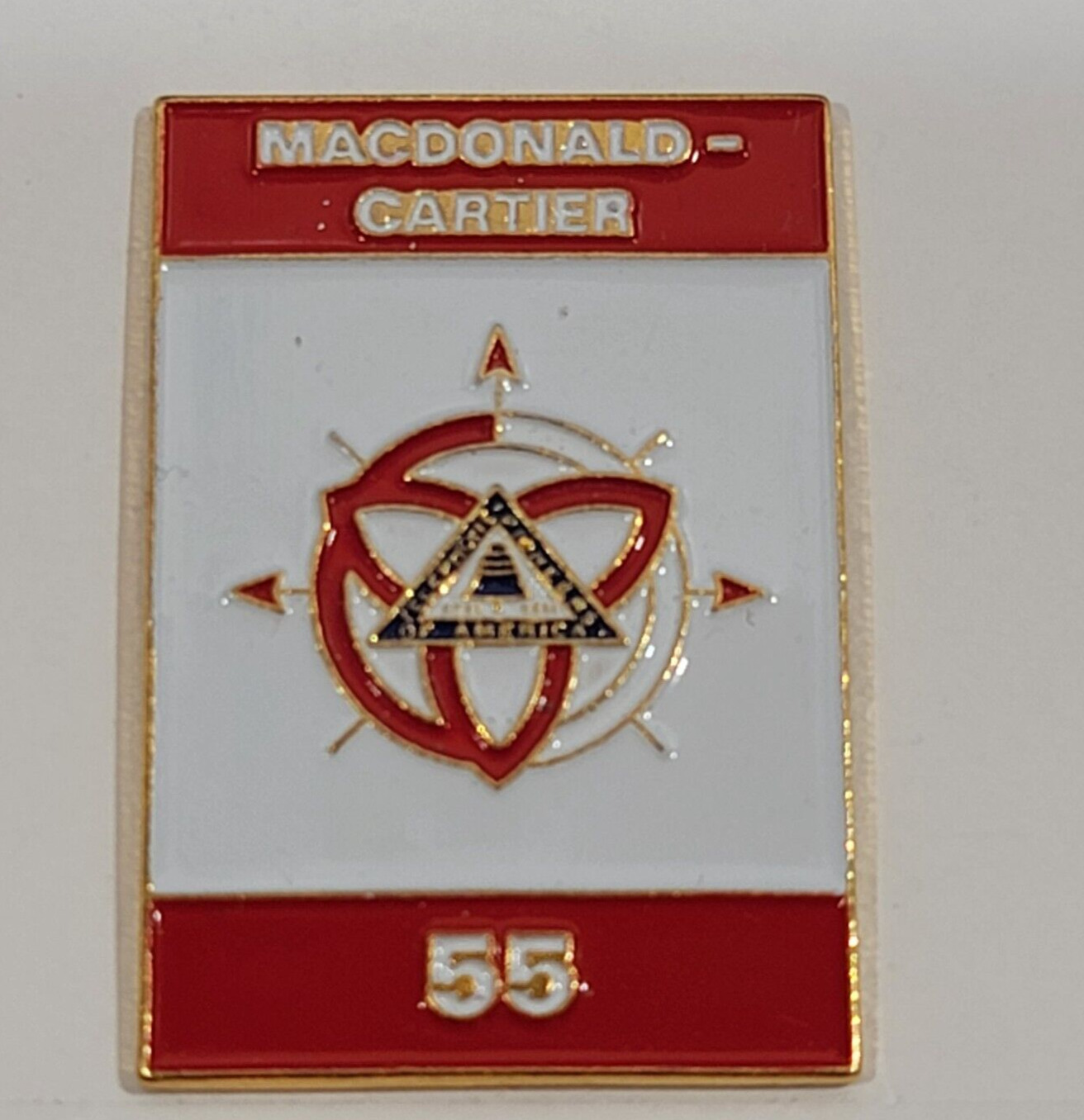 Telephone Pioneers Of America Macdonald Cartier Metal Enamel Lapel pinback