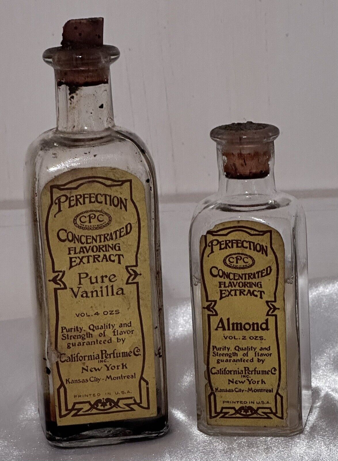 Antique California Perfume Co Vanilla Extract & Almond Extract c1923-Very Rare