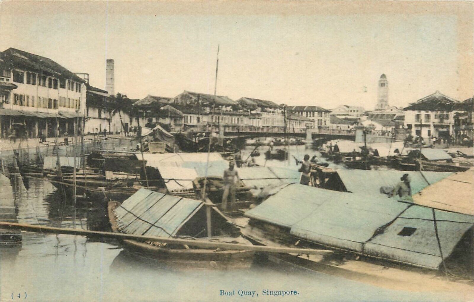 1920 Boat Quay, Singapore Postcard
