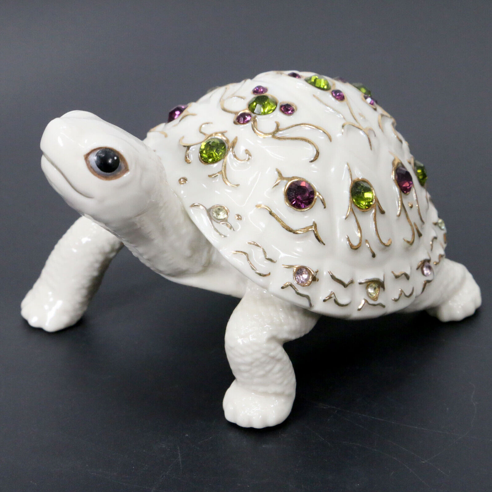Lenox Woodland Jewels Turtle Tortoise Jeweled Bone China Figurine Retired 2004