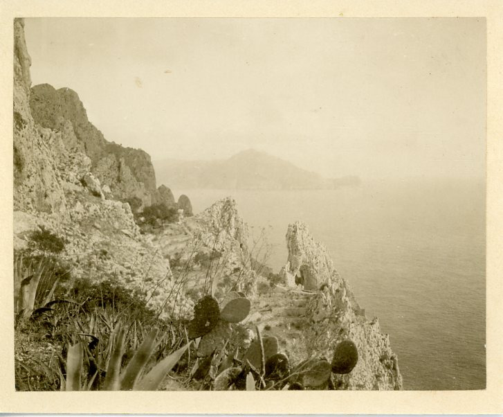 Italy, Capri, A View Vintage Silver Print.  9.5x11.5 Silver Print