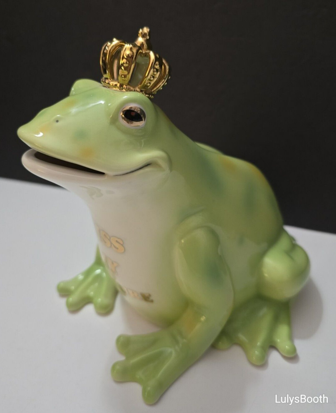 Frog Prince Juicy Couture COIN Bank Ceramic Porcelain Kiss My Couture