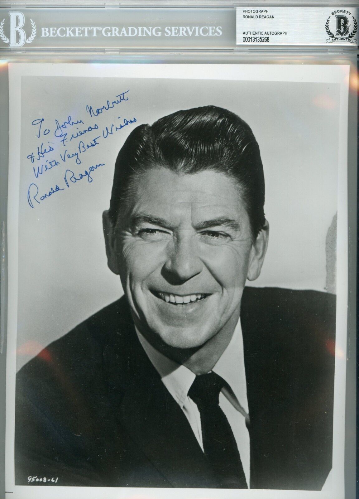 President Ronald Reagan ~ Signed Autographed 8x10 Photo ~ Beckett BAS Encased