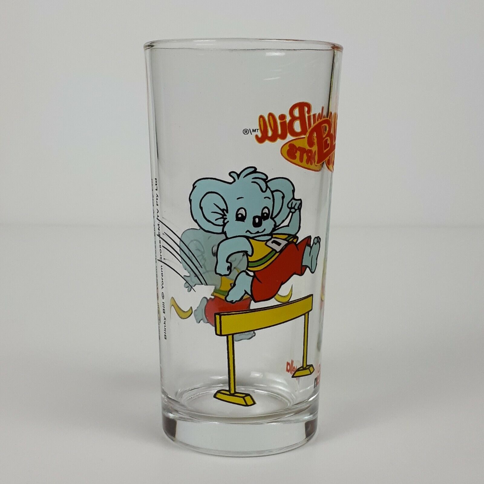 Nutella Blinky Bill Sports 1990\'s Hurdles VINTAGE Collectable Glass Great Cond