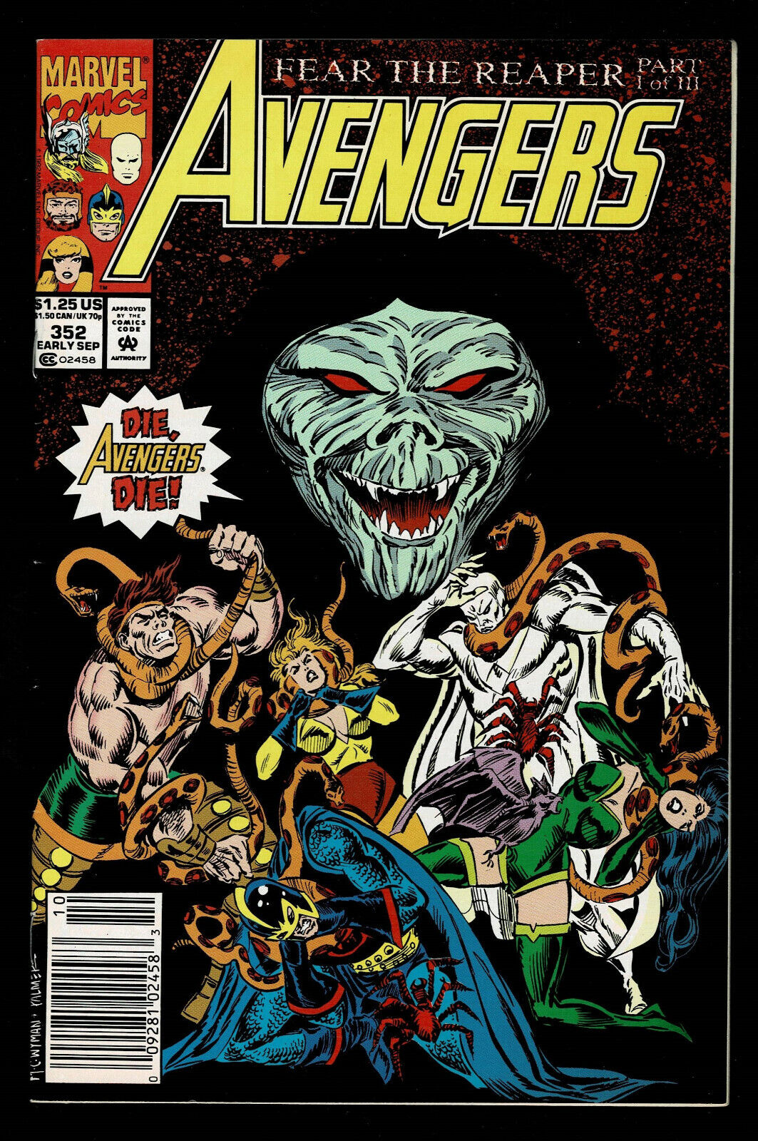 Avengers #352 (Early September 1992) Marvel Comics Hercules Vision Grim Reaper