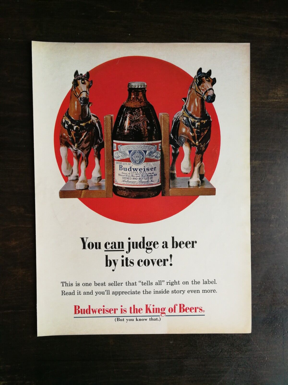 Vintage 1969 Budweiser Beer Clydesdale Horses Full Page Original Ad 524